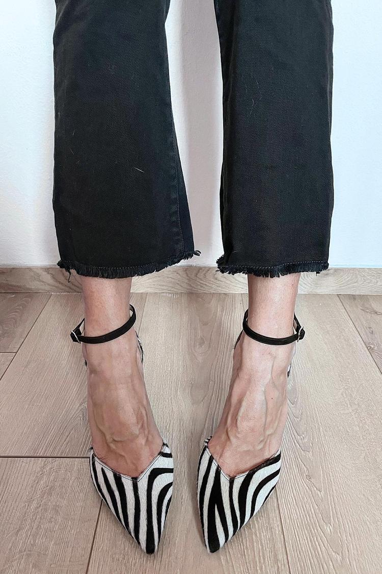 Naomi™ | Zebra Print Ankle-Strap Pumps