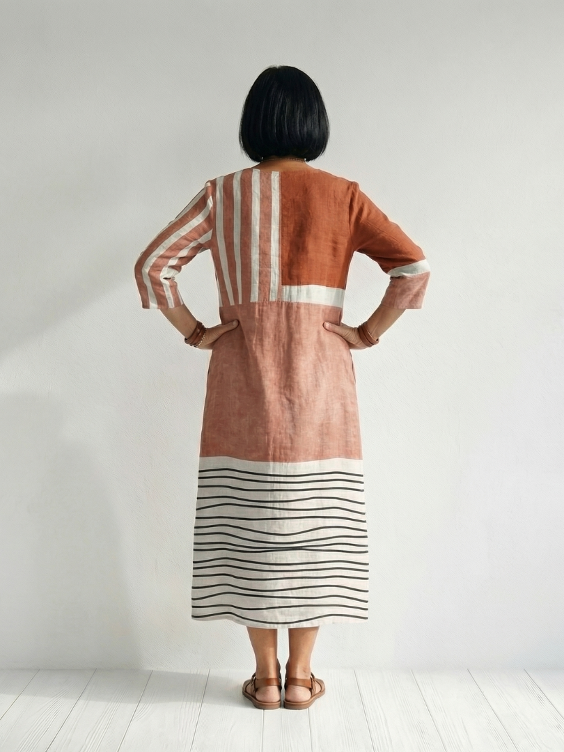 Remy | Easy Mixed Stripe Midi Dress