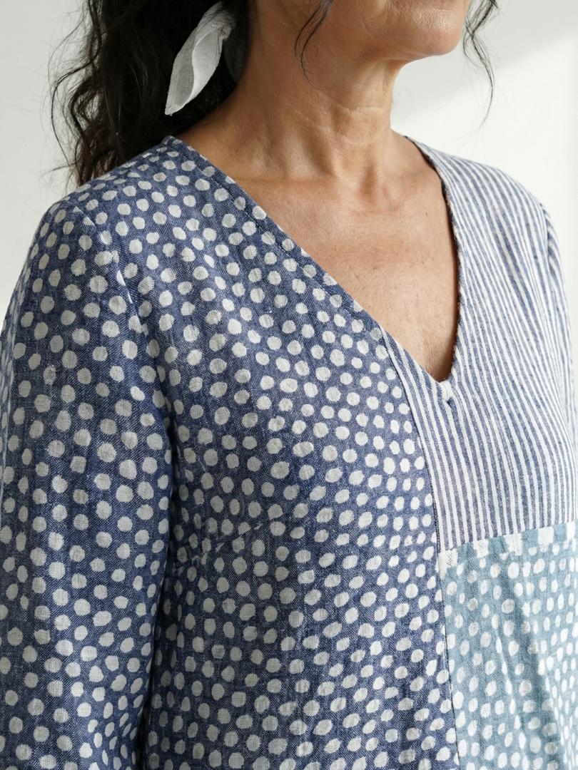 Nolan | Fit Patchwork Midi Dress
