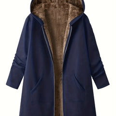 Lorna Hooded Longline Coat Navy