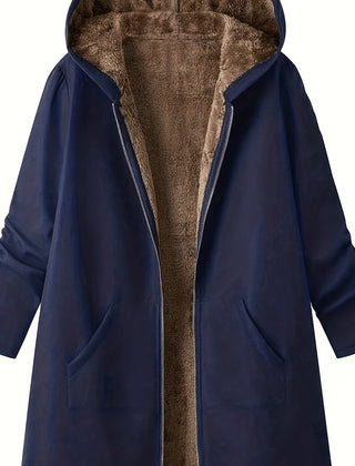 Lorna Hooded Longline Coat Navy