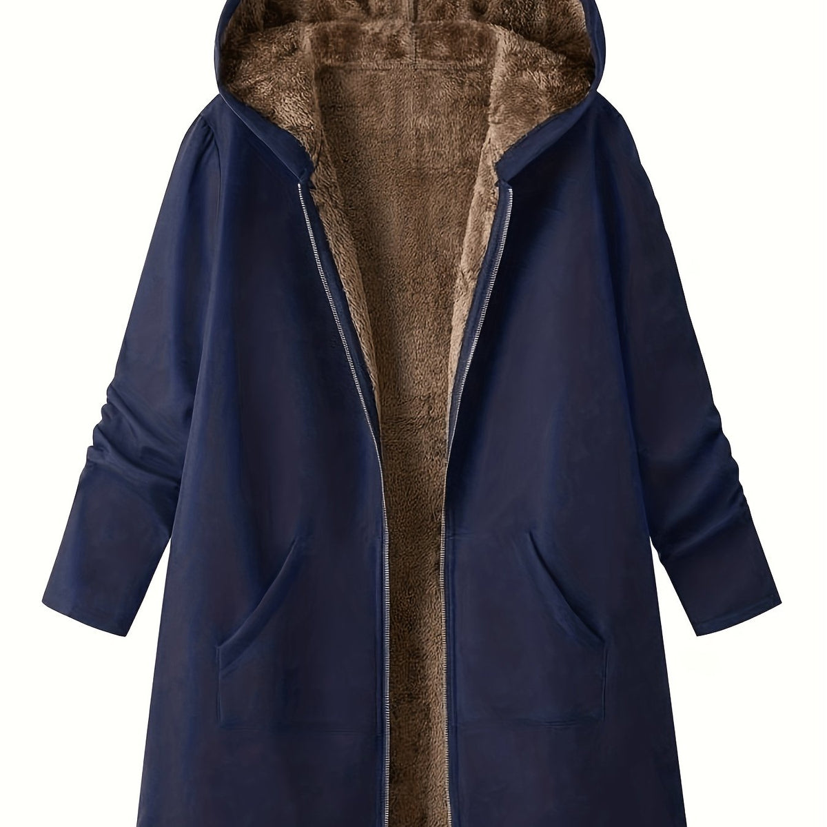 Lorna Hooded Longline Coat Navy
