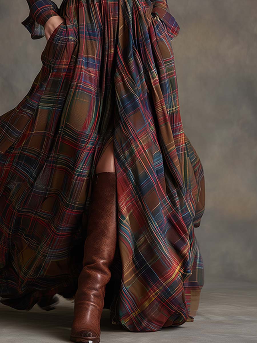Fabia | Belted Check Shirt Dress