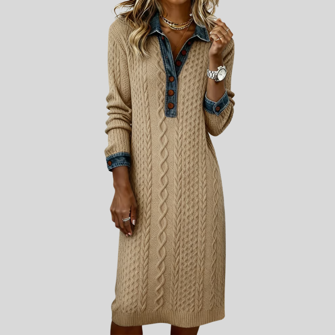Eve | Women's Cable Knit Midi Dress