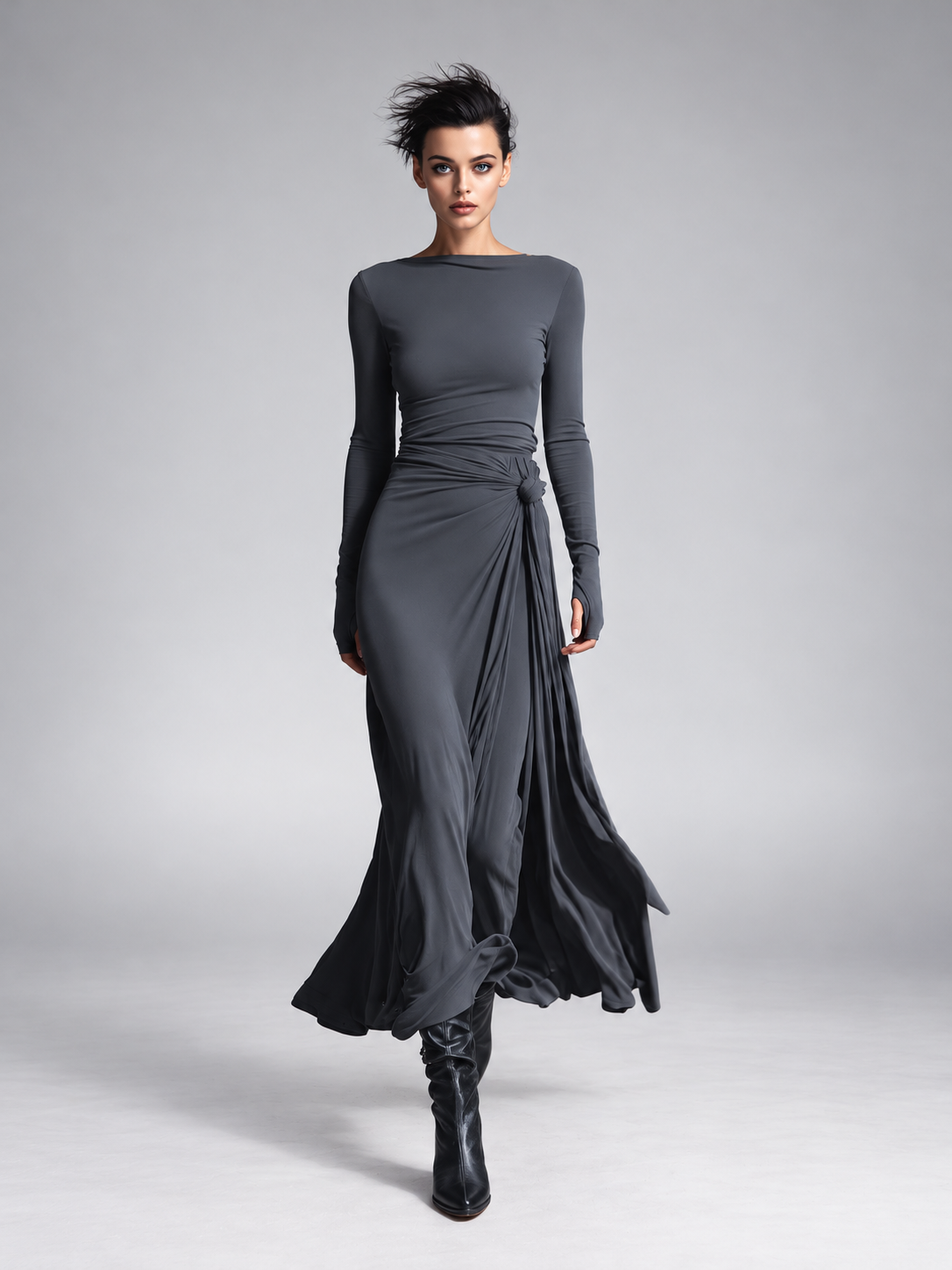 Yasmina | Side-Tie Maxi Dress