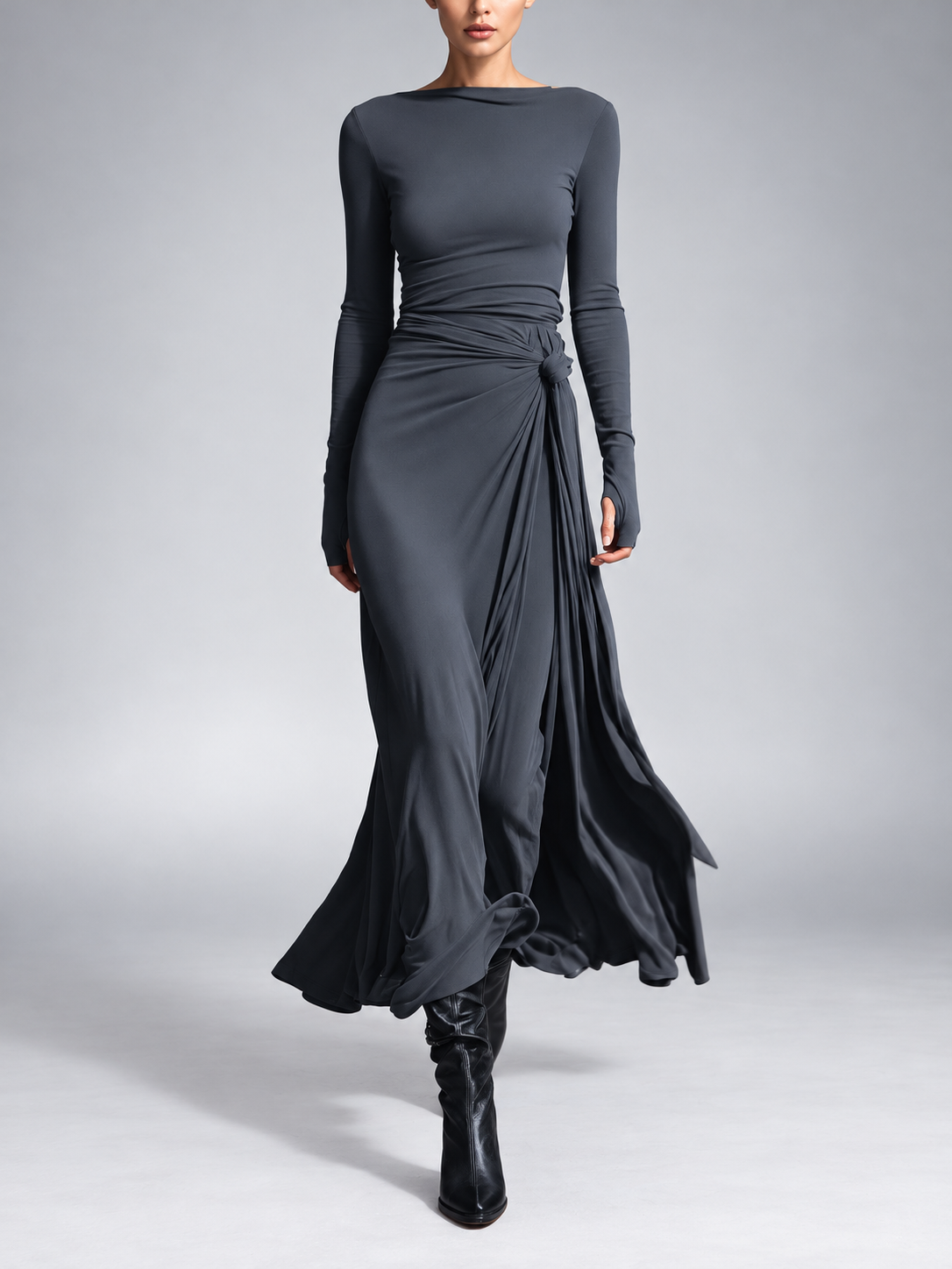 Yasmina | Side-Tie Maxi Dress