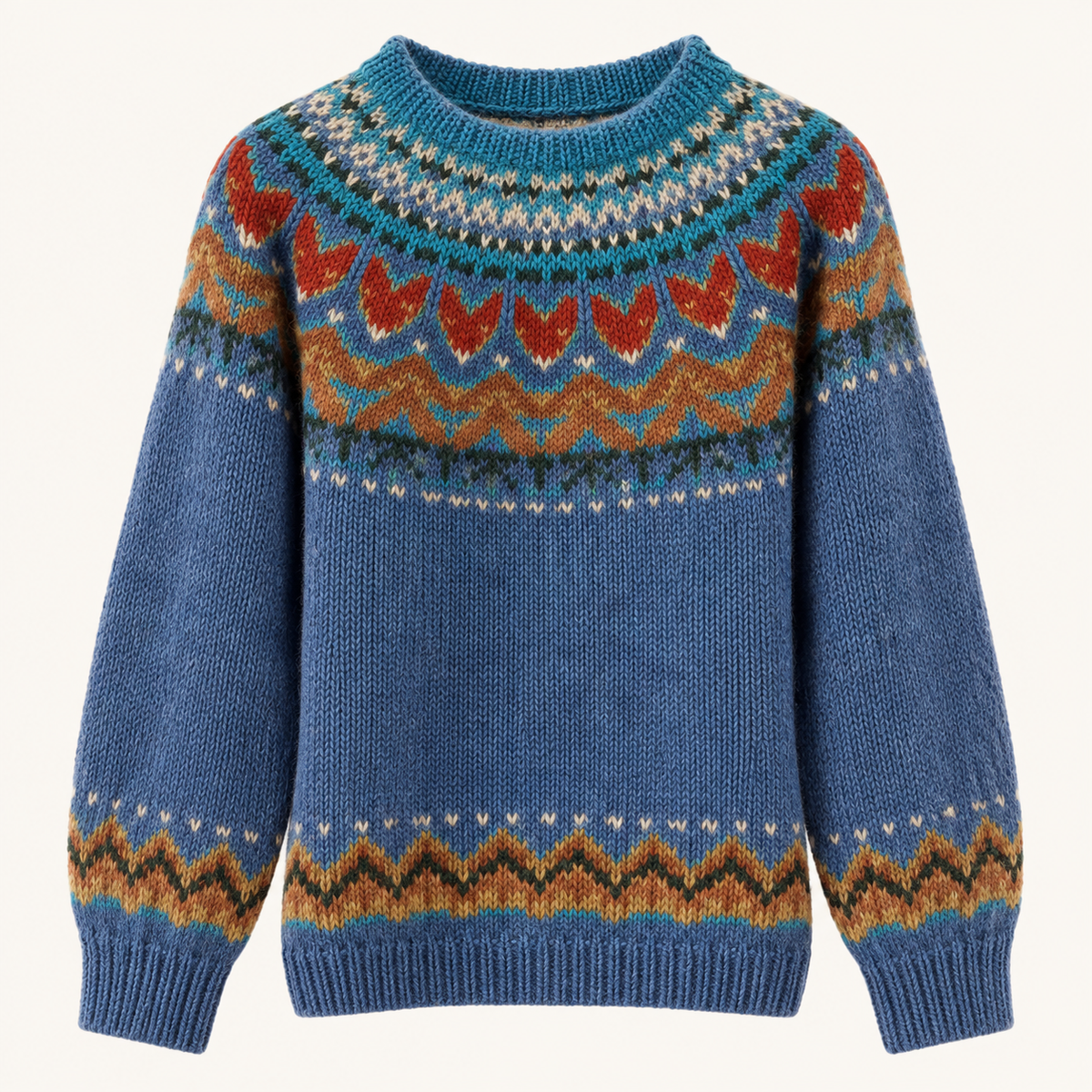 Freya™ | Fair Isle Crew Neck Knit Sweater