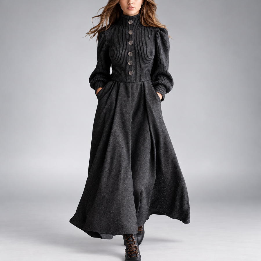 Noel | Vintage Winter Dress with Pockets