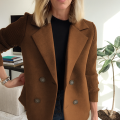 Sasha Blazer Coat - Dark Brown