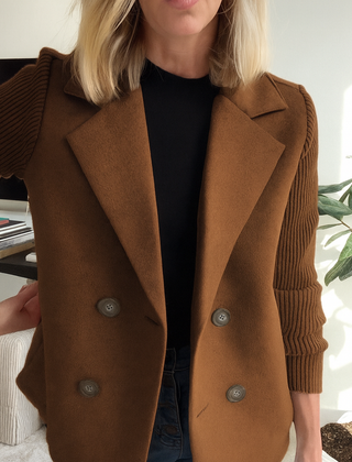 Sasha Blazer Coat - Dark Brown