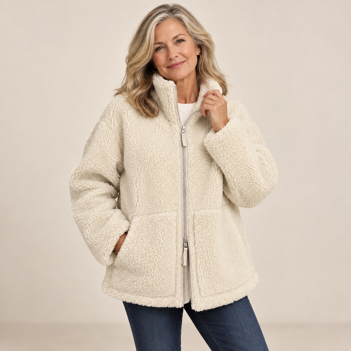 Silvana teddy jacket - Beige
