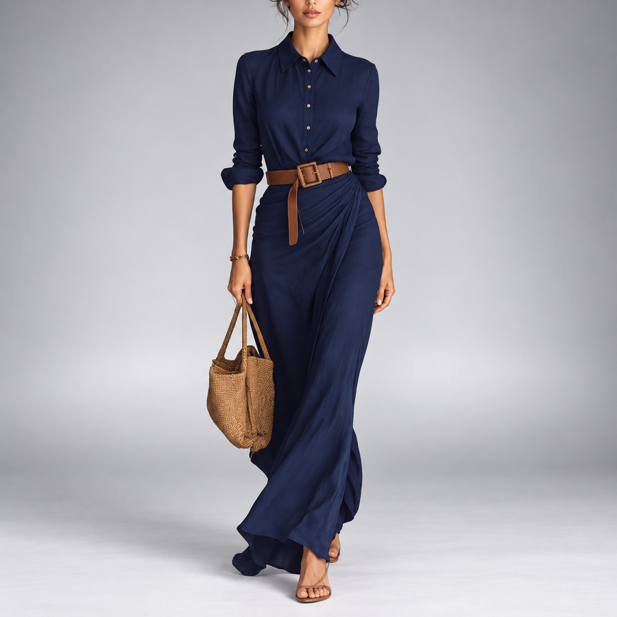 Una | Lapel Wrap Maxi Dress