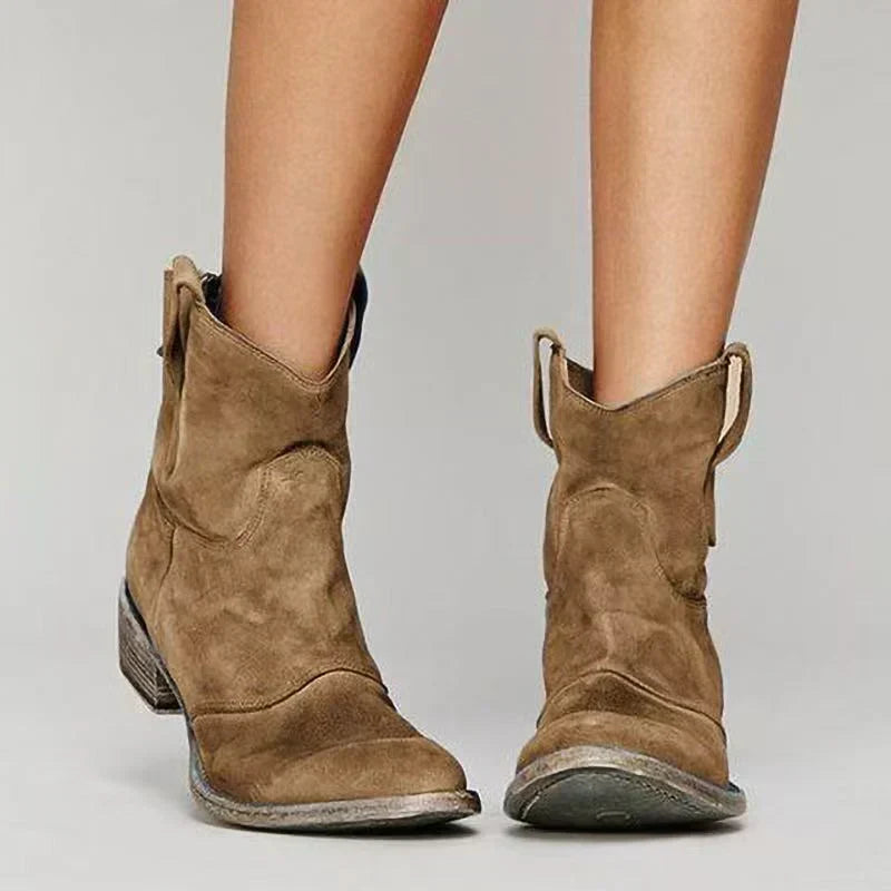 Charlotte Orthopedic Suede and Cotton Ankle Boot