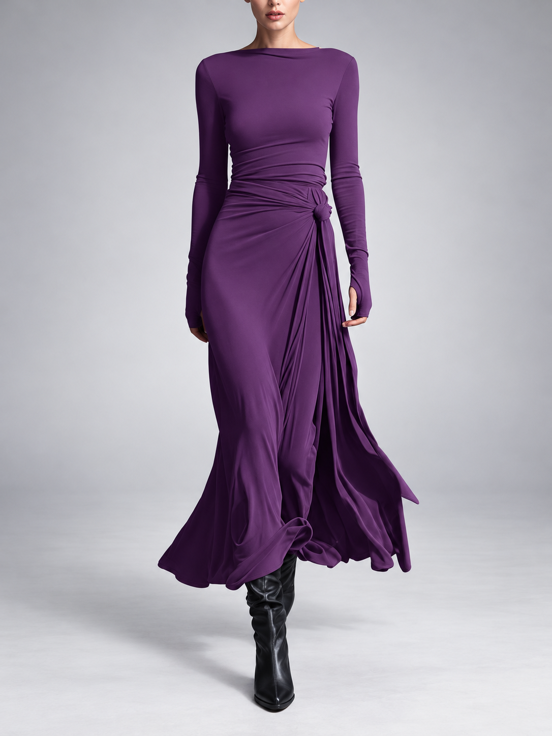 Yasmina | Side-Tie Maxi Dress