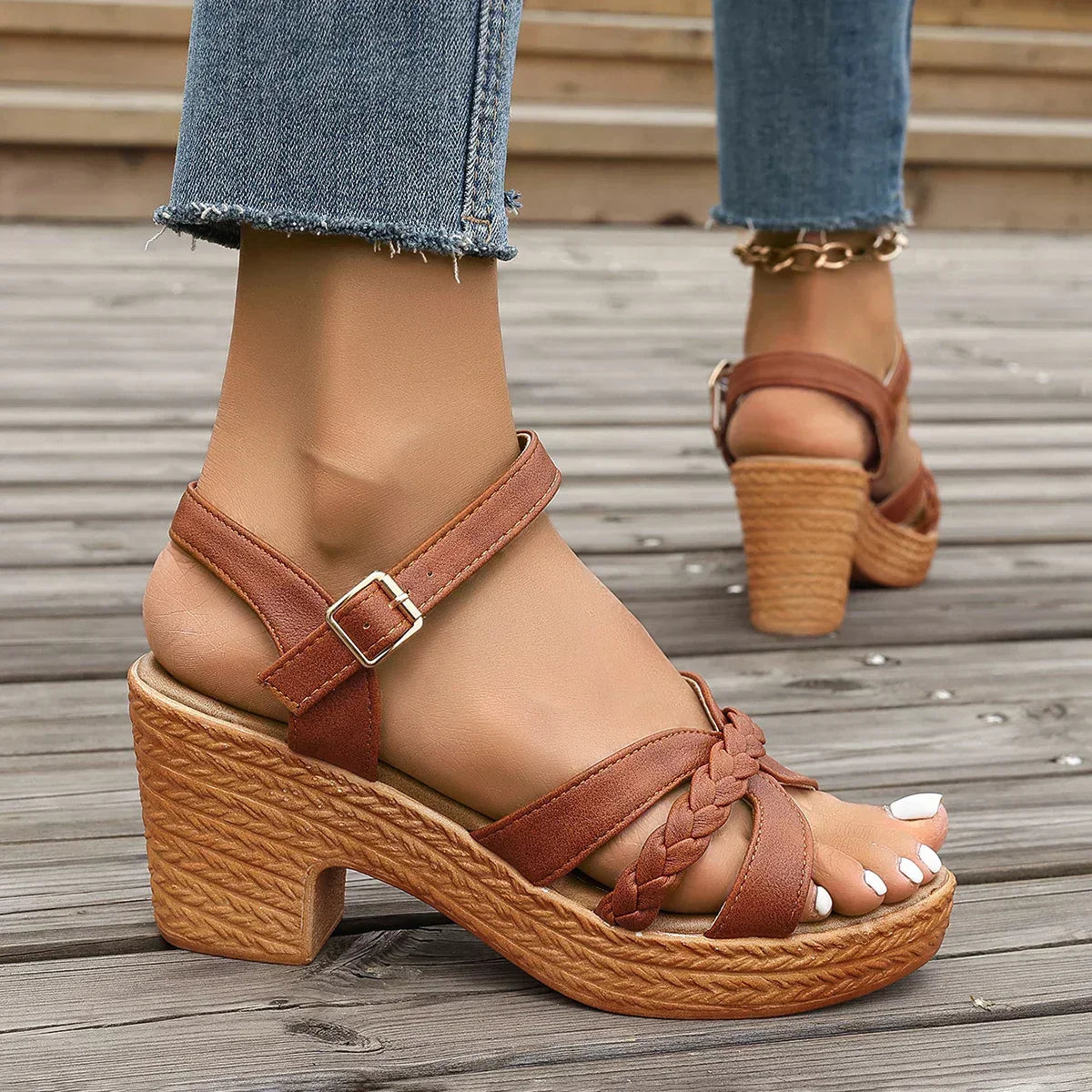 Brooklyn™ | Woven Heel Sandals