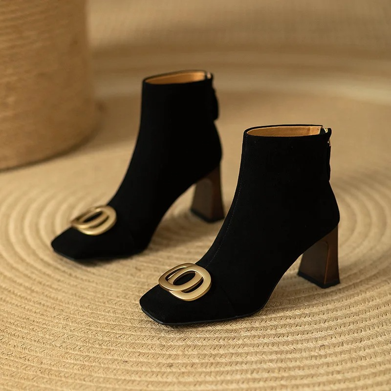 Opium Velvet Boots - Black