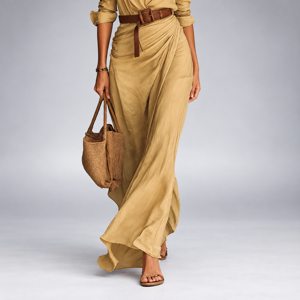 Una | Lapel Wrap Maxi Dress