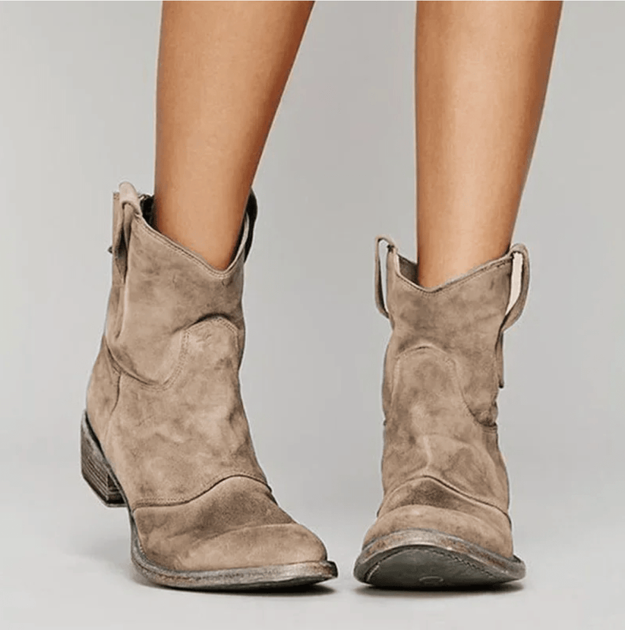 Charlotte Orthopedic Suede and Cotton Ankle Boot