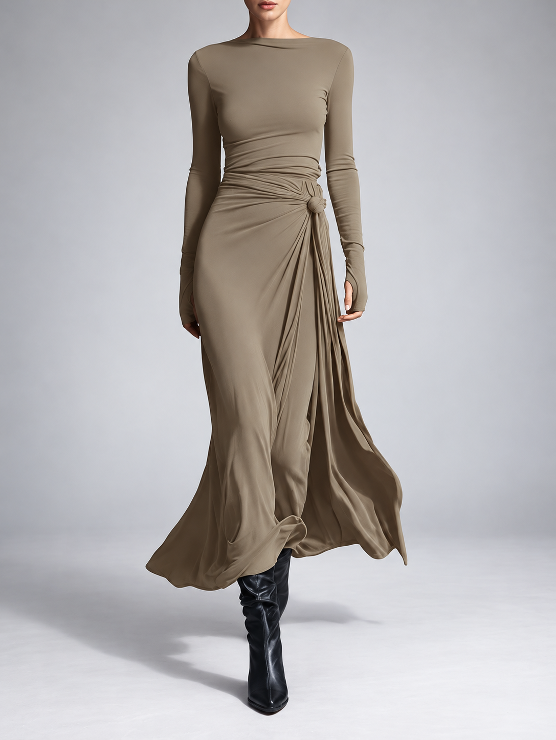 Yasmina | Side-Tie Maxi Dress