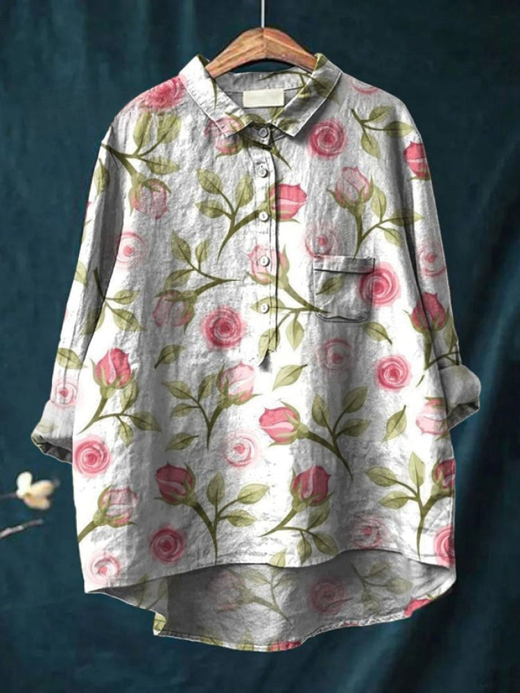 Lina | Vibrant Floral Embroidered Shirt