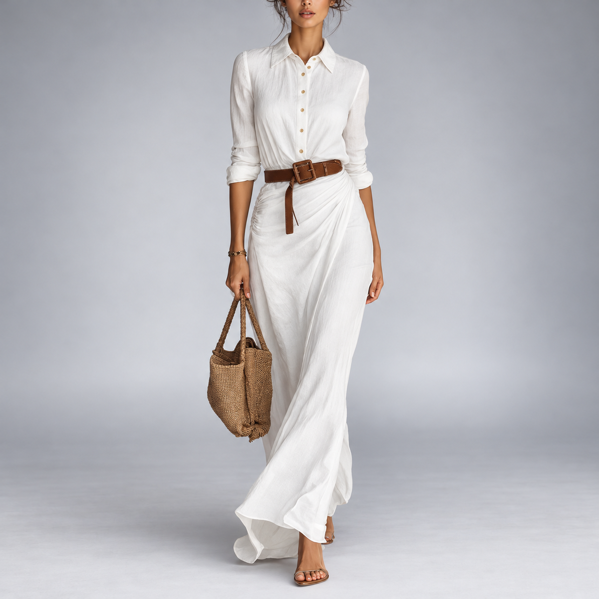Una | Lapel Wrap Maxi Dress