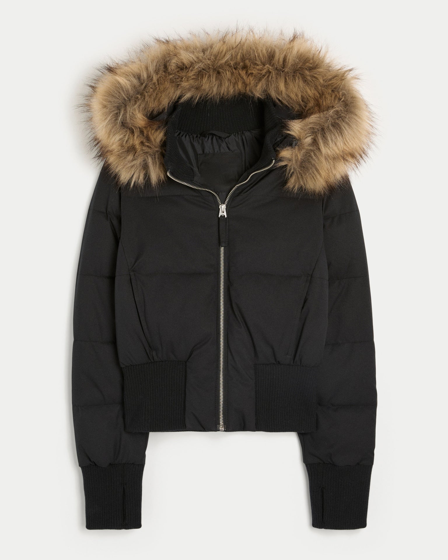 Women's Quilted Winter Jacket with Removable Hood