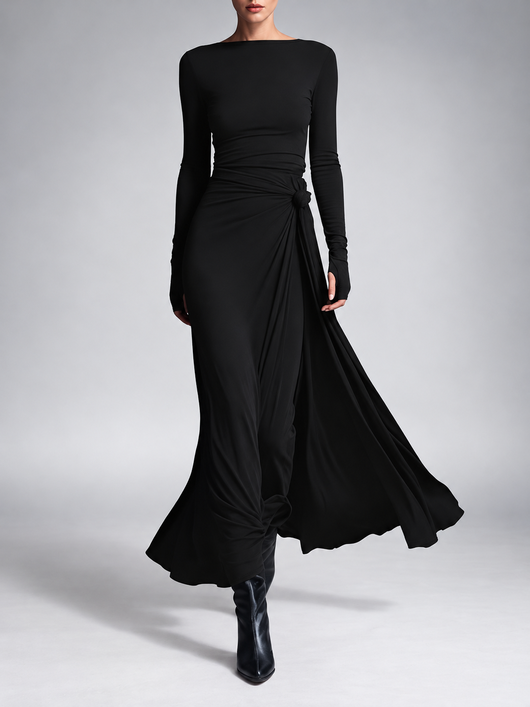 Yasmina | Side-Tie Maxi Dress
