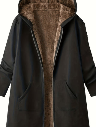 Lorna Hooded Longline Coat Black