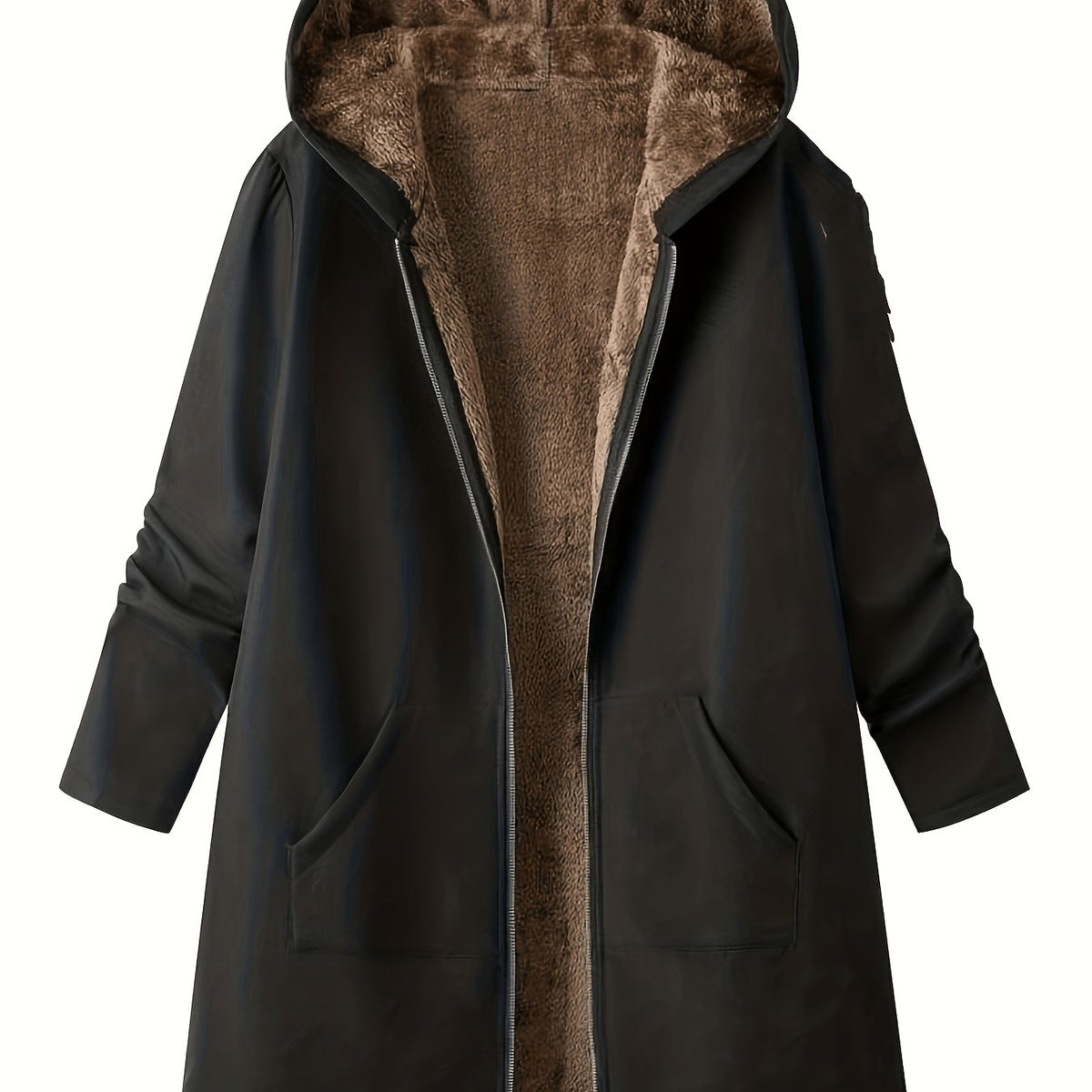 Lorna Hooded Longline Coat Black