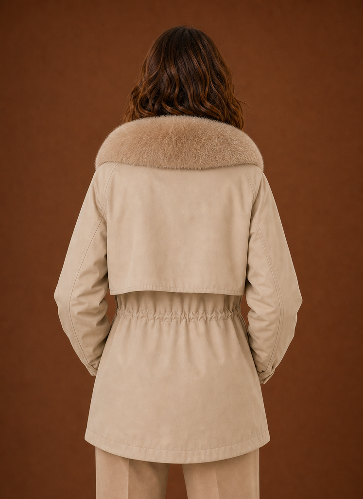 Women's Parka Jacket - Faux Fur Hooded Winter Coat
