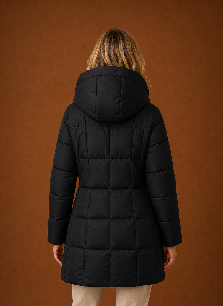 Women's Puffer Jacket - Long Hooded Winter Coat