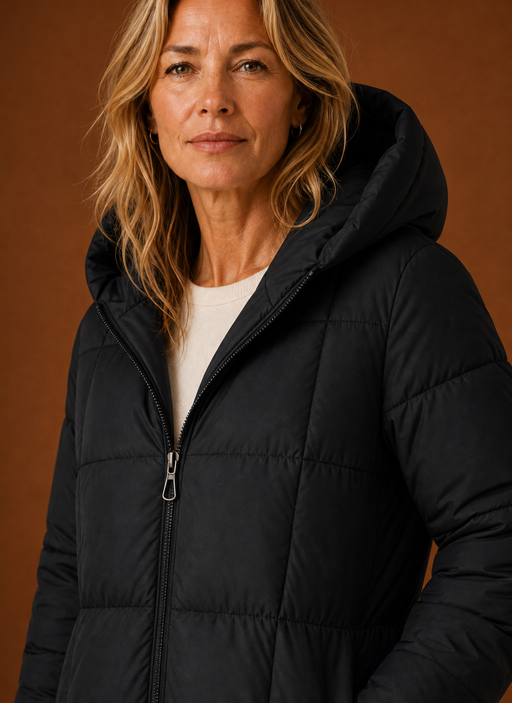 Women's Puffer Jacket - Long Hooded Winter Coat