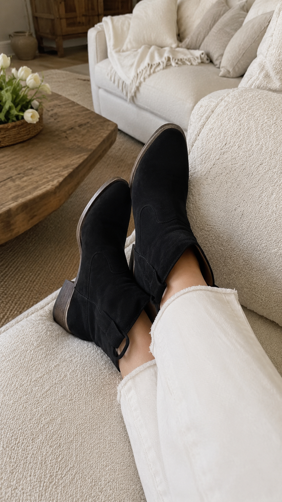 Charlotte Orthopedic Suede and Cotton Ankle Boot