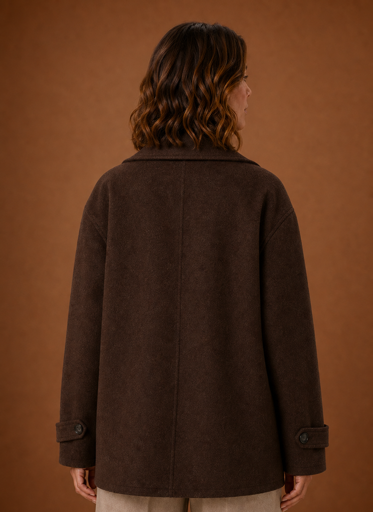 Women's Long Coat - Button Front Loose Casual Overcoat | Areleon