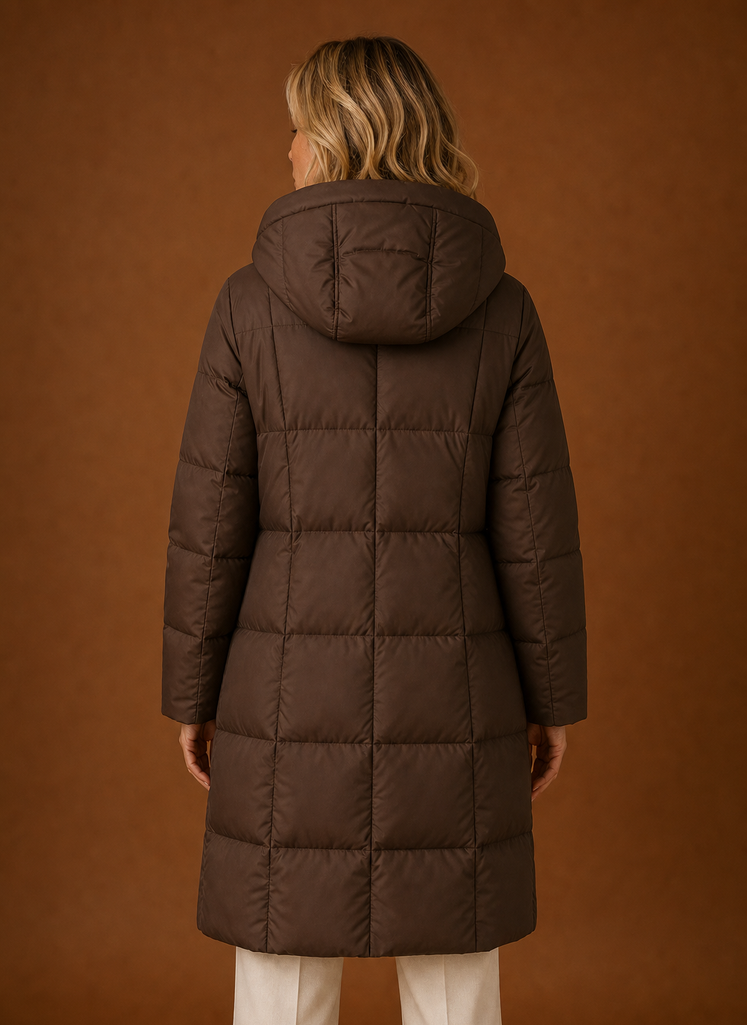 Women's Puffer Jacket - Long Hooded Winter Coat