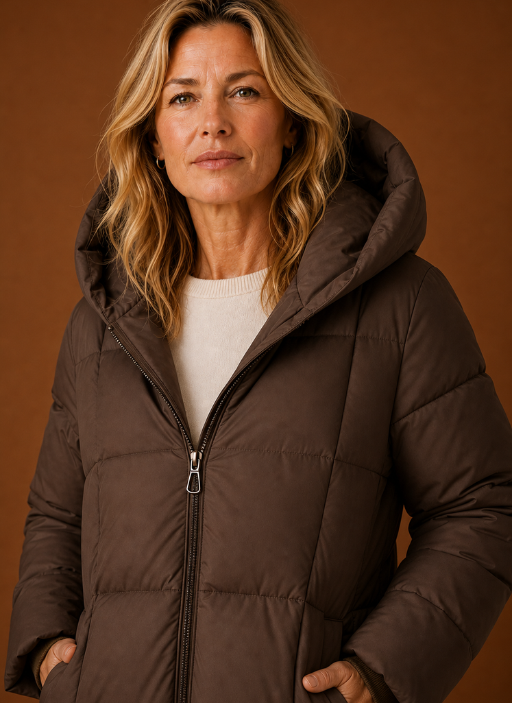 Women's Puffer Jacket - Long Hooded Winter Coat