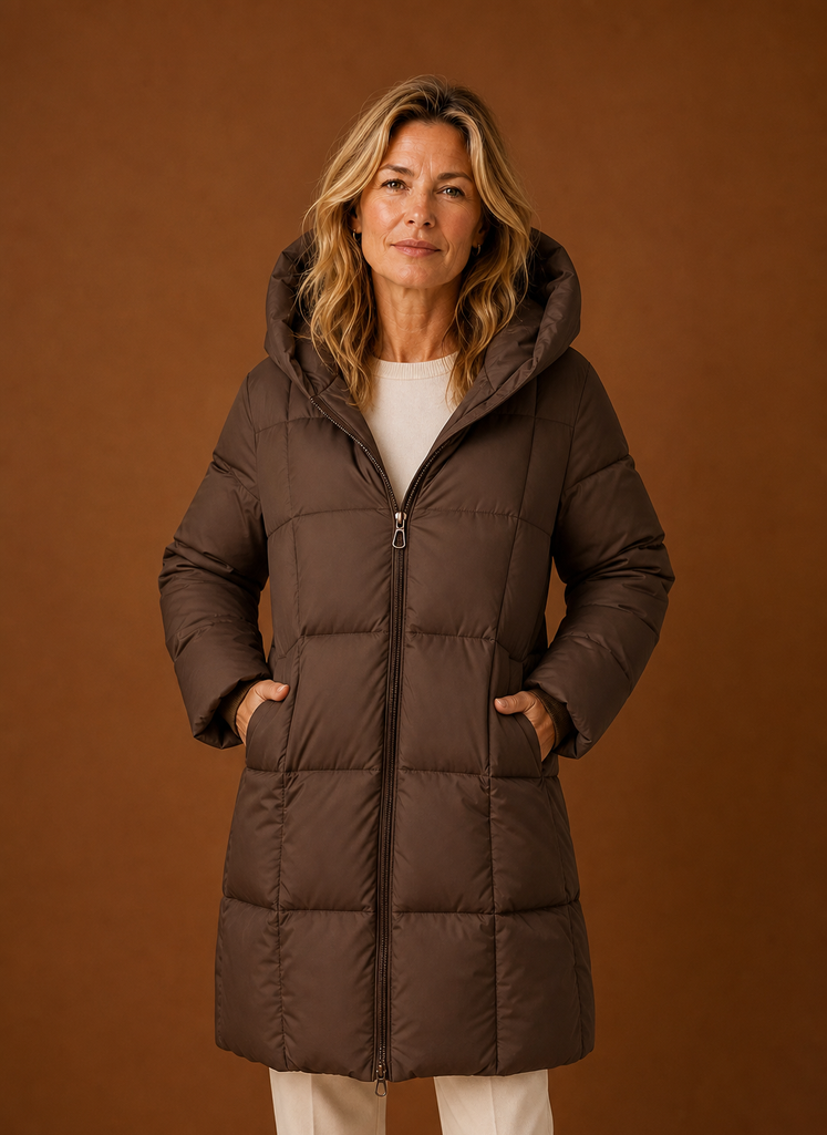 Women's Puffer Jacket - Long Hooded Winter Coat