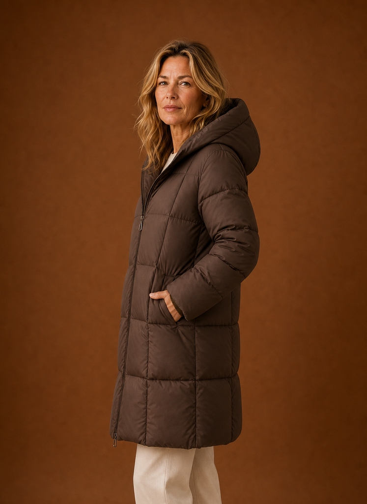 Women's Puffer Jacket - Long Hooded Winter Coat