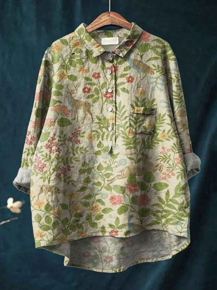 Olivia | Floral Forest Shirt