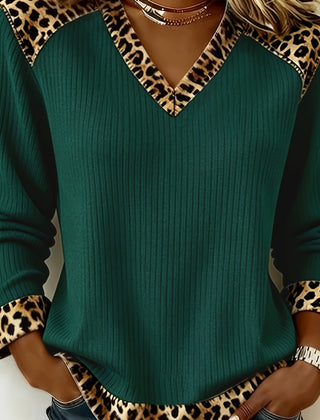 Lillian V-Neck Top Dark Green