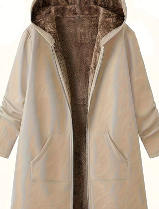 Lorna Hooded Longline Coat Khaki
