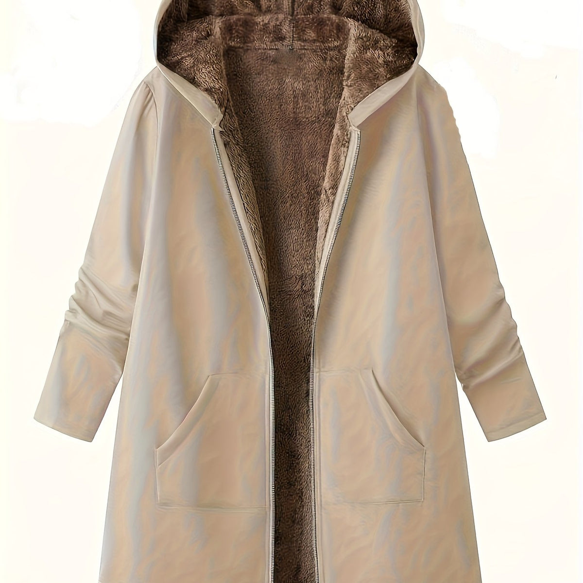 Lorna Hooded Longline Coat Khaki