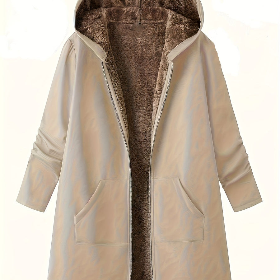 Lorna Hooded Longline Coat Khaki