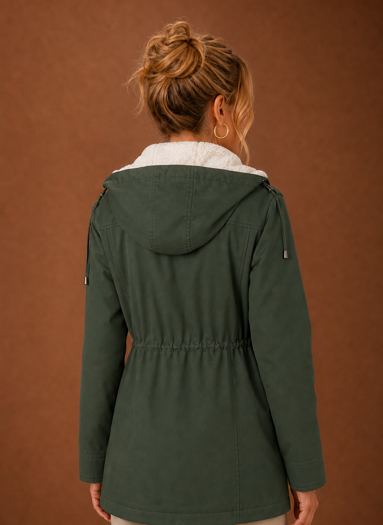 Women's Parka Jacket - Hooded Fleece-Lined Long Winter Coat