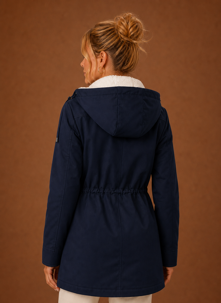 Women's Parka Jacket - Hooded Fleece-Lined Long Winter Coat