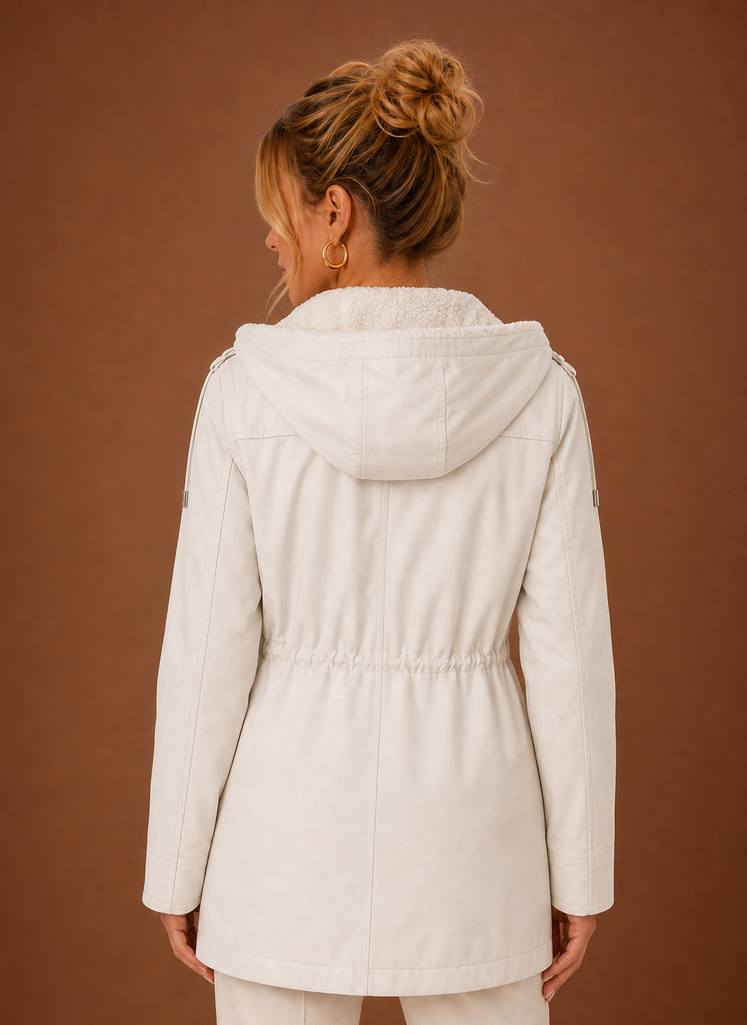 Women's Parka Jacket - Hooded Fleece-Lined Long Winter Coat