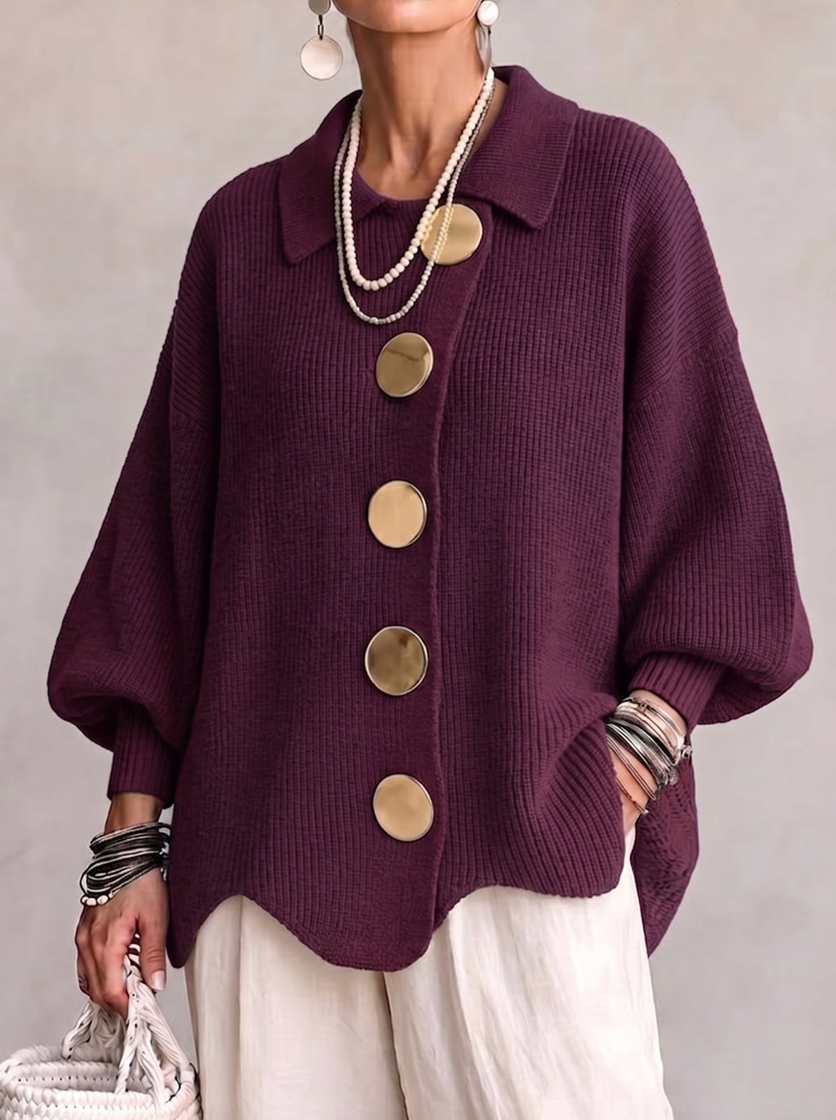Karina cardigan - Wine