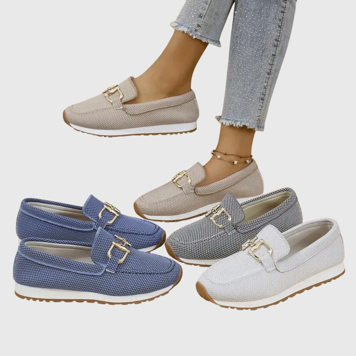 Slip-On Mesh Loafer Sneaker with Horsebit and Lug Sole