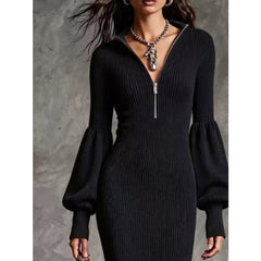 Black sweater dress alternate view