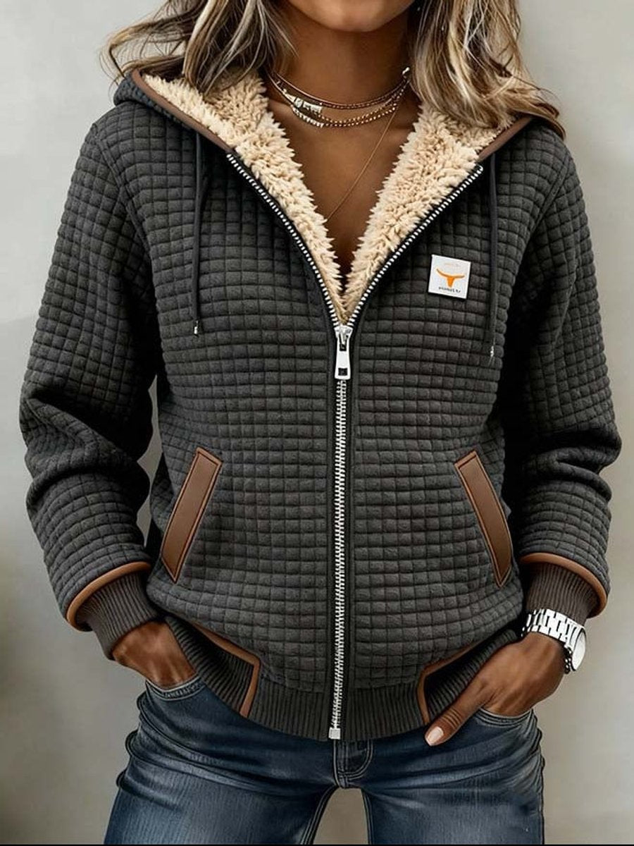 Sandra sherpa-lined quilted hooded jacket - Gray